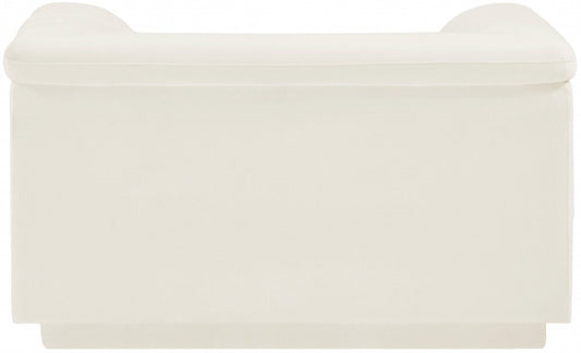 Meridian Furniture - Cascade Cream Velvet Fabric Chair - 192Cream-C veiw 2