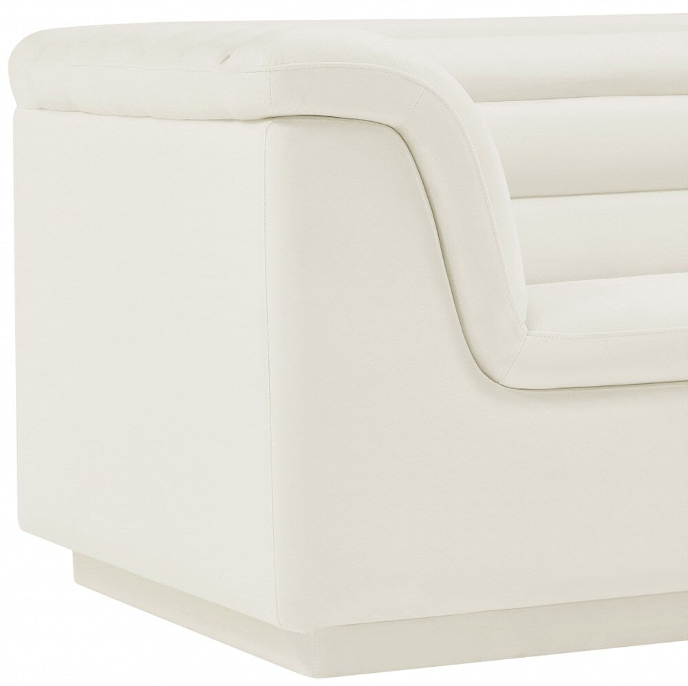 Meridian Furniture - Cascade Cream Velvet Fabric Chair - 192Cream-C veiw 4