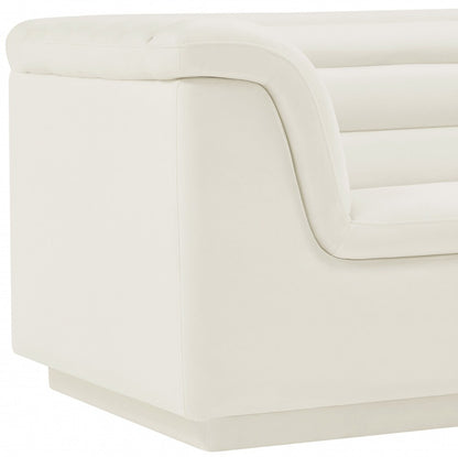 Meridian Furniture - Cascade Cream Velvet Fabric Chair - 192Cream-C veiw 4