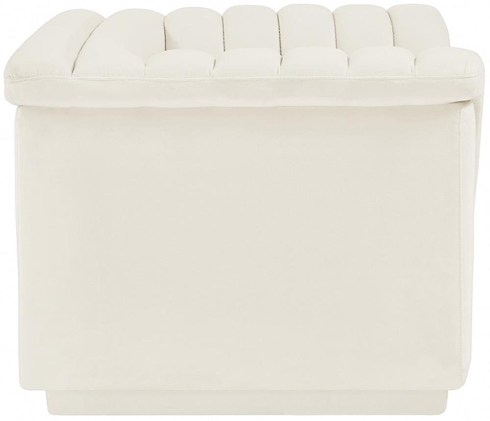 Meridian Furniture - Cascade Cream Velvet Fabric Chair - 192Cream-C veiw 5