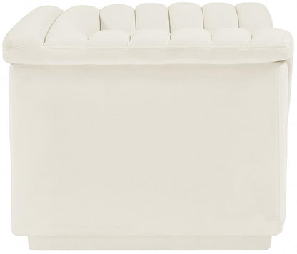 Meridian Furniture - Cascade Cream Velvet Fabric Chair - 192Cream-C veiw 5