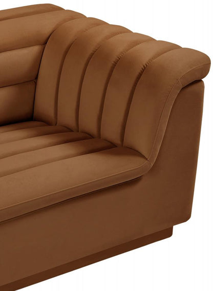 Meridian Furniture - Cascade Saddle Velvet Fabric Chair - 192Saddle-C veiw 4