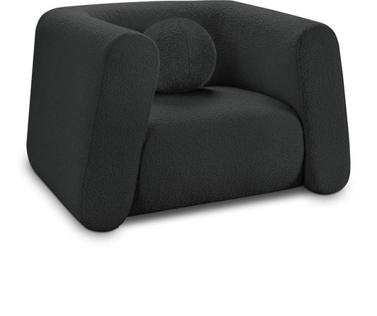 Meridian Furniture - Abbington Black Boucle Fabric Chair - 113Black-C veiw 1
