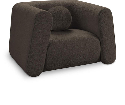 Meridian Furniture - Abbington Brown Boucle Fabric Chair - 113Brown-C veiw 1