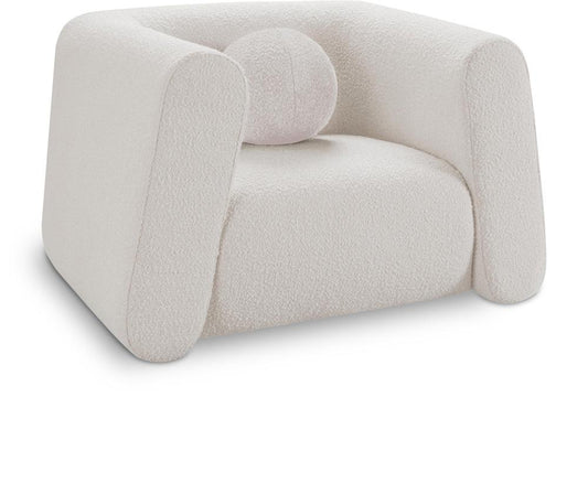 Meridian Furniture - Abbington Cream Boucle Fabric Chair - 113Cream-C veiw 1