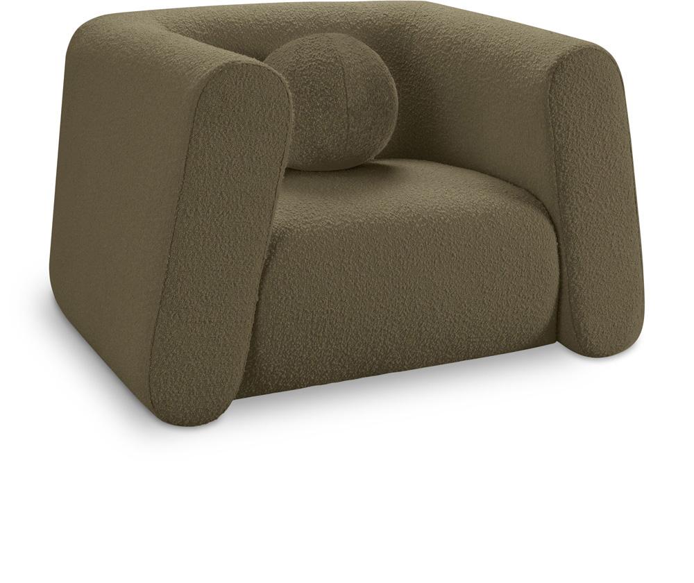 Meridian Furniture - Abbington Olive Boucle Fabric Chair - 113Olive-C veiw 1