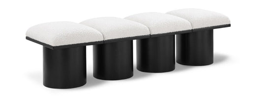 Meridian Furniture - Pavilion Cream Boucle Fabric Bench - 4Pc - 466Cream-4B veiw 1