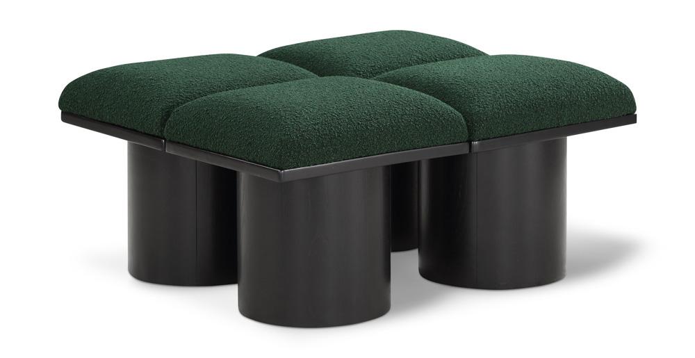 Meridian Furniture - Pavilion Green Boucle Fabric Bench - 4Pc - 466Green-4C veiw 1