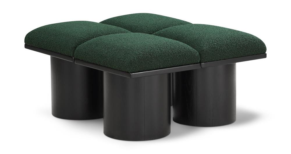 Meridian Furniture - Pavilion Green Boucle Fabric Bench - 4Pc - 466Green-4D veiw 1