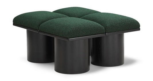 Meridian Furniture - Pavilion Green Boucle Fabric Bench - 4Pc - 466Green-4D veiw 1