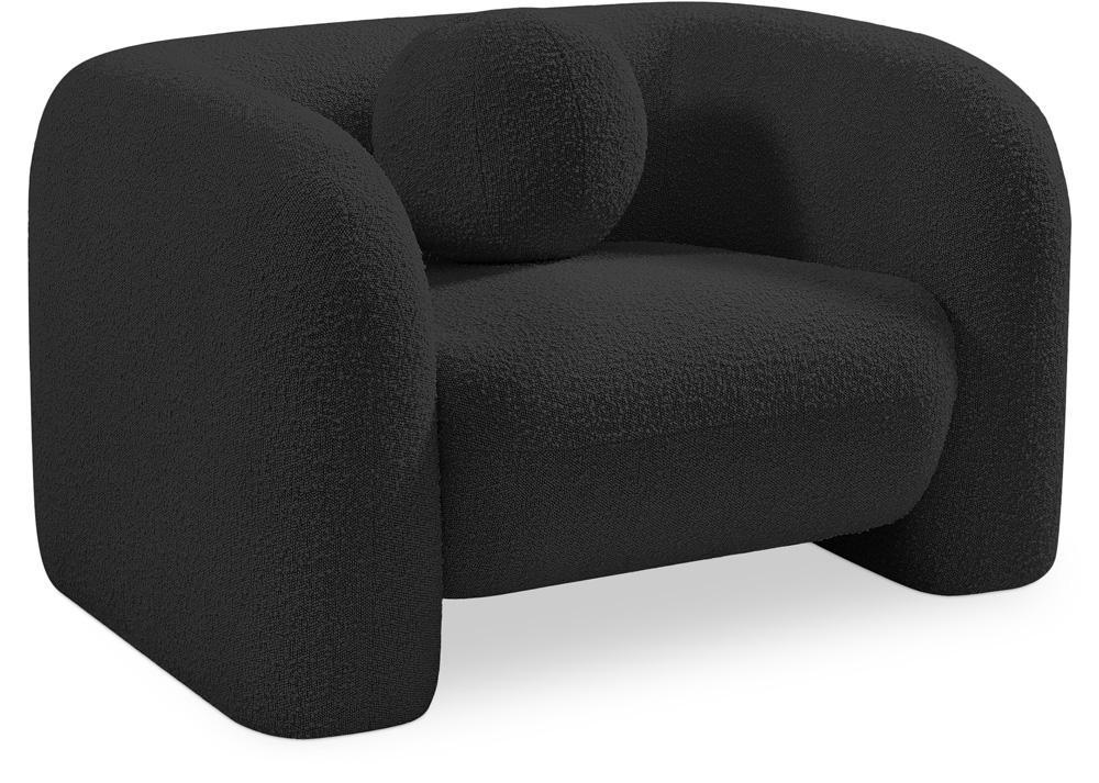 Meridian Furniture - Emory Black Boucle Fabric Chair - 139Black-C veiw 1