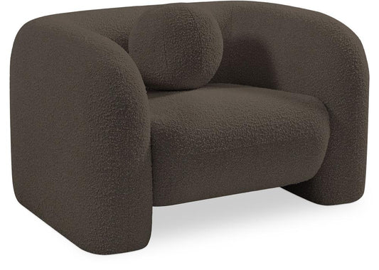 Meridian Furniture - Emory Brown Boucle Fabric Chair - 139Brown-C veiw 1
