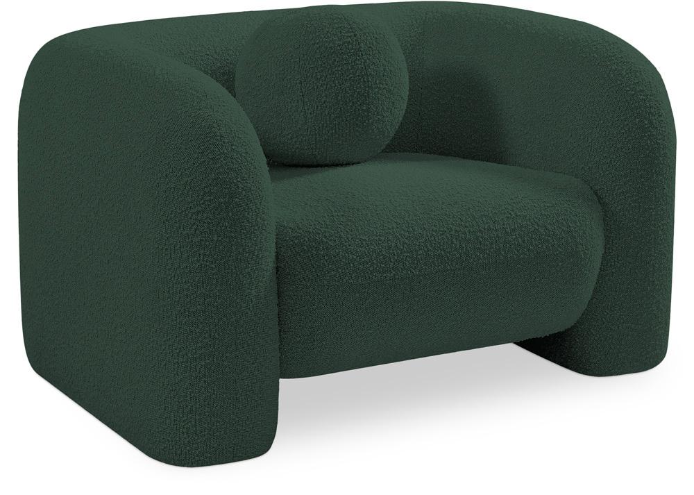 Meridian Furniture - Emory Green Boucle Fabric Chair - 139Green-C veiw 1
