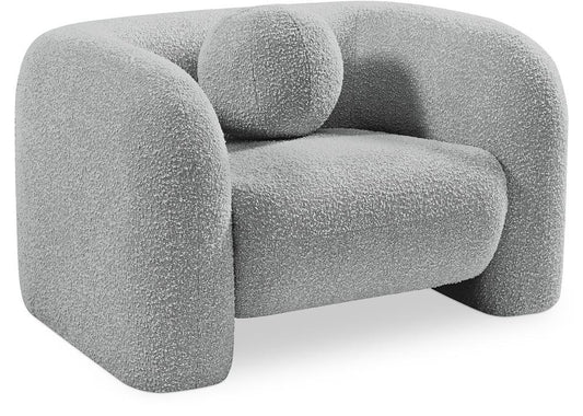 Meridian Furniture - Emory Grey Boucle Fabric Chair - 139Grey-C veiw 1