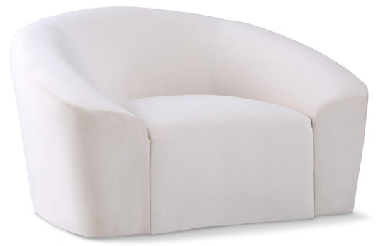 Meridian Furniture - Riley Cream Velvet Chair - 610Cream-C veiw 1
