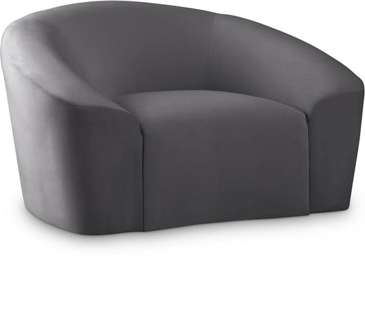 Meridian Furniture - Riley Grey Velvet Chair - 610Grey-C veiw 1