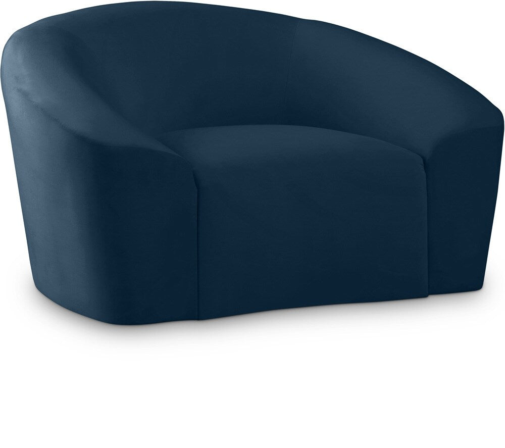 Meridian Furniture - Riley Navy Velvet Chair - 610Navy-C veiw 1