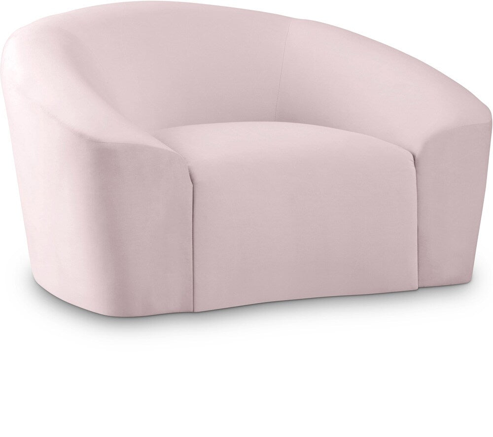 Meridian Furniture - Riley Pink Velvet Chair - 610Pink-C veiw 1