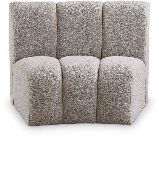 Meridian Furniture - Infinity Brown Boucle Fabric Modular Chair - 643Taupe-C veiw 1