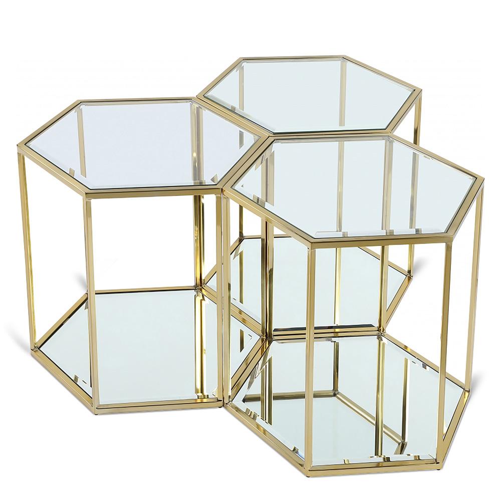 Meridian Furniture - Sei Brushed Gold End Table - 3pc - 205-ET-3PC veiw 1