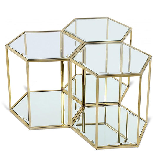 Meridian Furniture - Sei Brushed Gold End Table - 3pc - 205-ET-3PC veiw 1