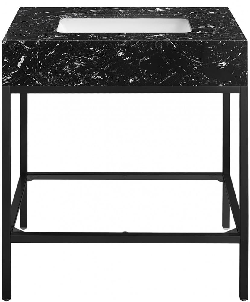 Meridian Furniture - Marmo Black Engineered Marble Bathroom Vanity - 407Black-30 veiw 3