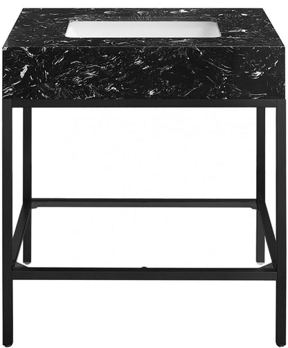 Meridian Furniture - Marmo Black Engineered Marble Bathroom Vanity - 407Black-30 veiw 3