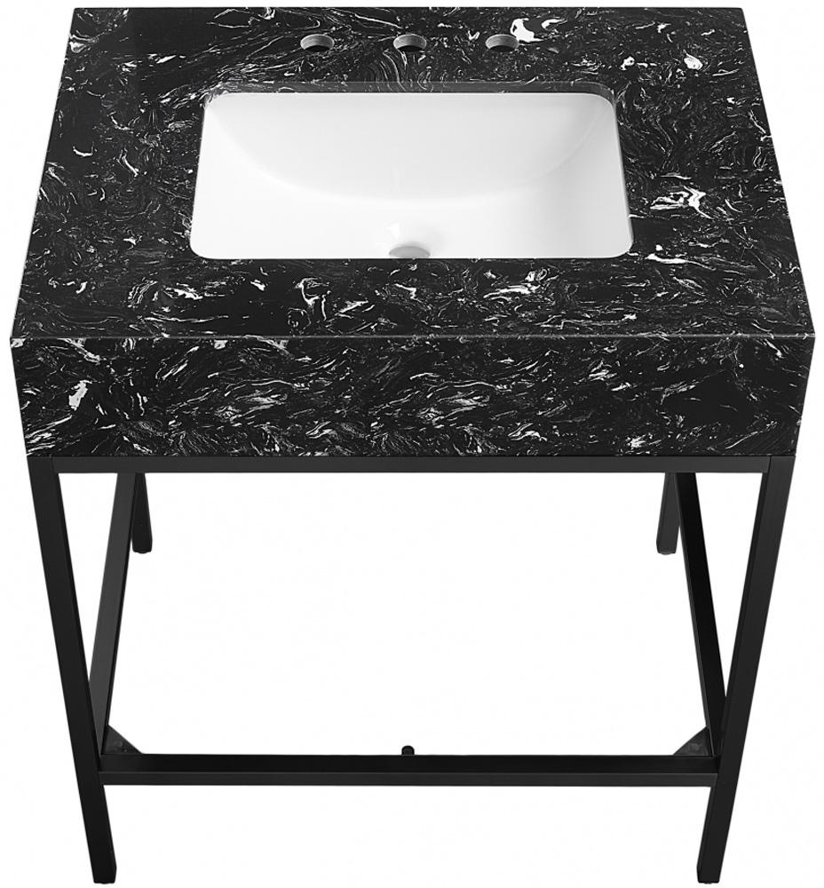 Meridian Furniture - Marmo Black Engineered Marble Bathroom Vanity - 407Black-30 veiw 4