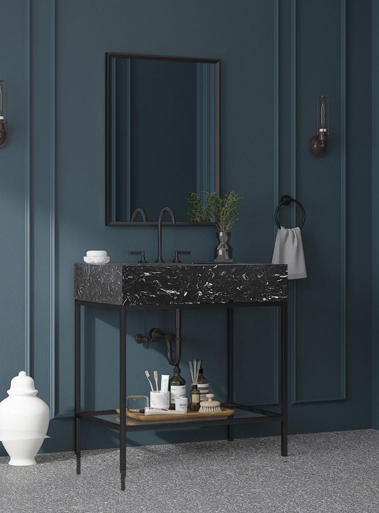 Meridian Furniture - Marmo Black Engineered Marble Bathroom Vanity - 407Black-30 veiw 5