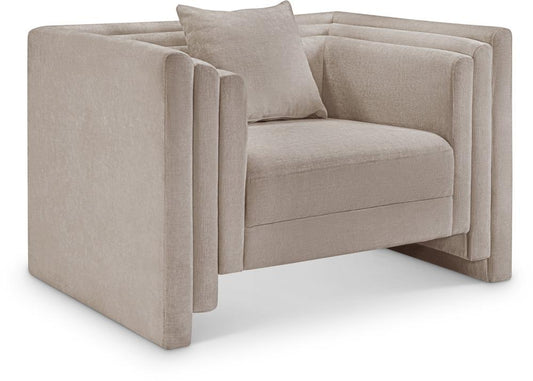 Meridian Furniture - Everett Beige Chenille Fabric Chair - 44068Beige-C veiw 1