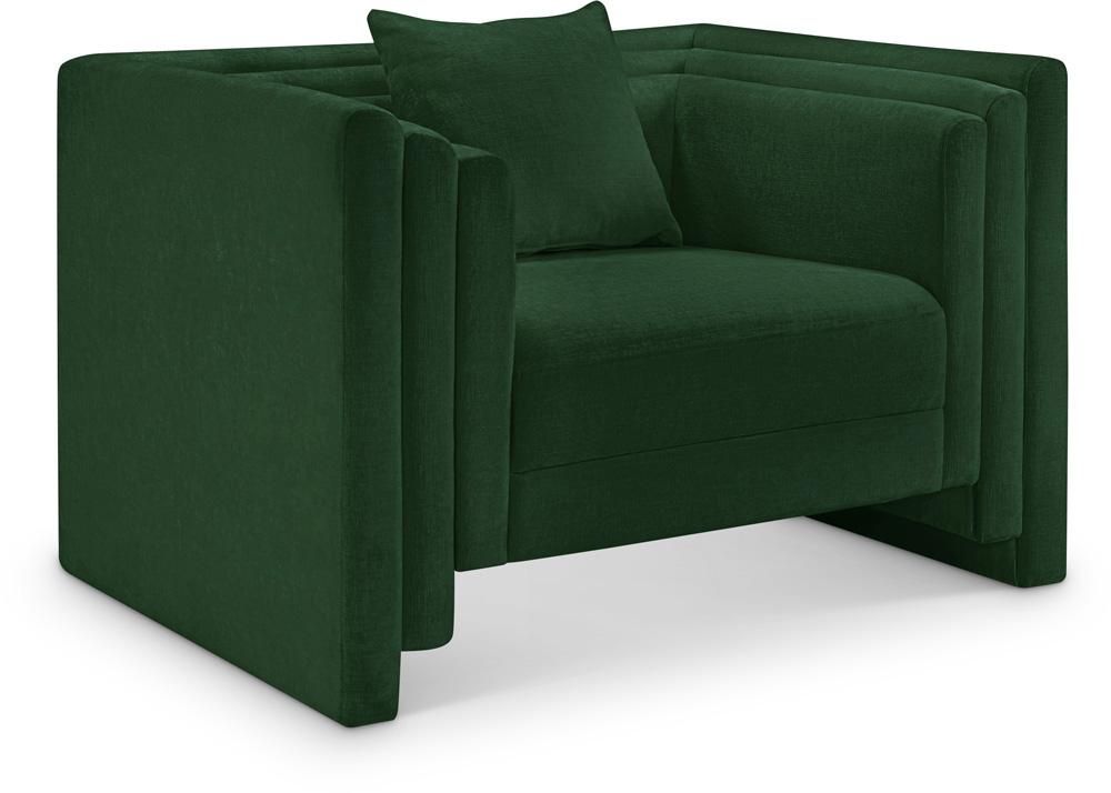 Meridian Furniture - Everett Green Chenille Fabric Chair - 44068Green-C veiw 1