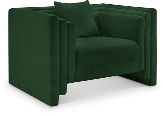 Meridian Furniture - Everett Green Chenille Fabric Chair - 44068Green-C veiw 1