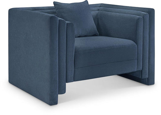 Meridian Furniture - Everett Light Blue Chenille Fabric Chair - 44068LtBlu-C veiw 1
