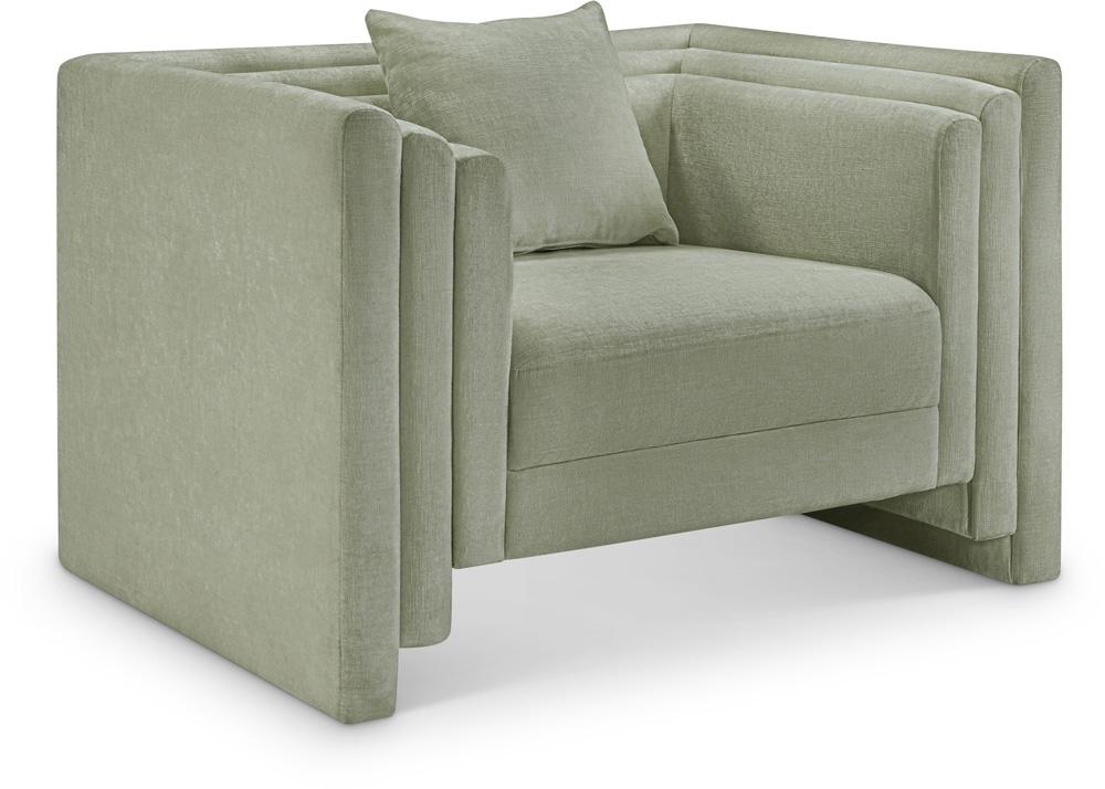 Meridian Furniture - Everett Mint Chenille Fabric Chair - 44068Mint-C veiw 1
