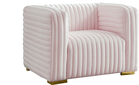 Meridian Furniture - Ravish Pink Velvet Chair - 640Pink-C veiw 1