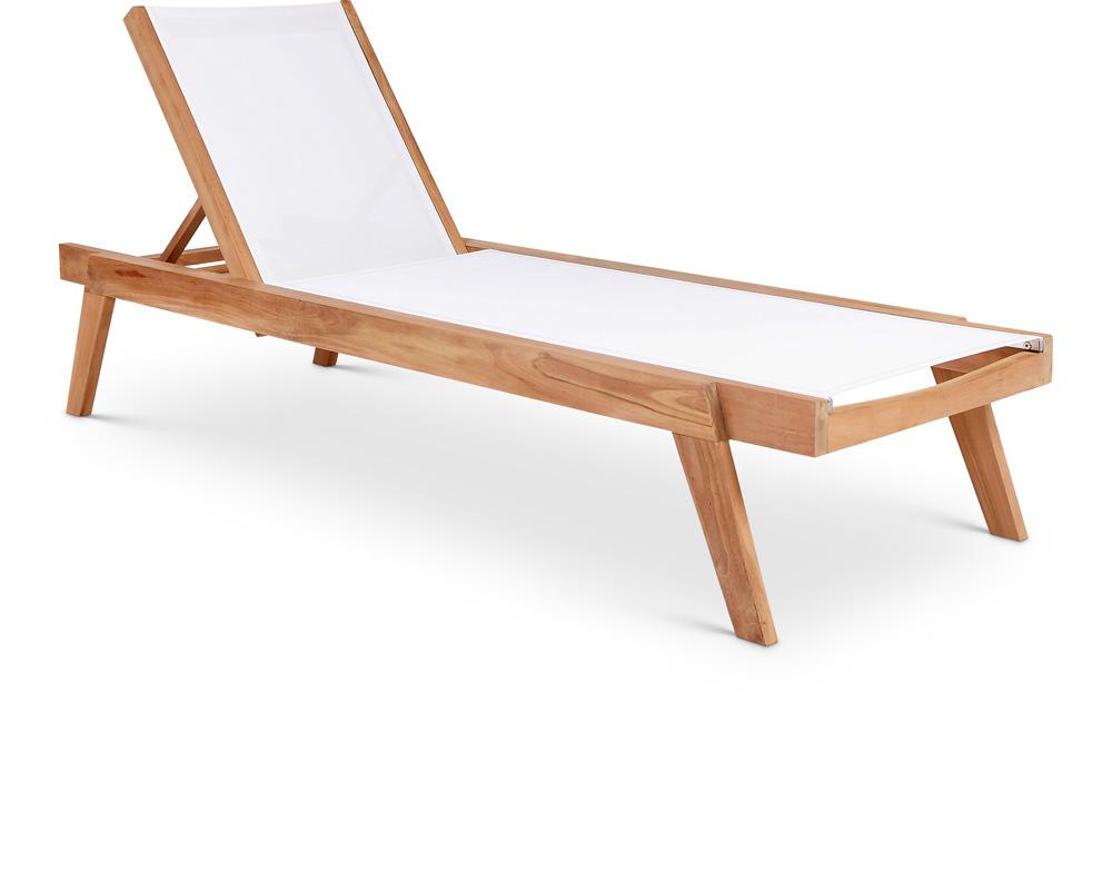 Meridian Furniture - Tulum Off White Water Resistant Fabric Outdoor Patio Lounger - 354White veiw 1