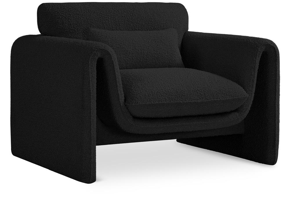 Meridian Furniture - Stylus Black Boucle Fabric Chair - 198Black-C veiw 1