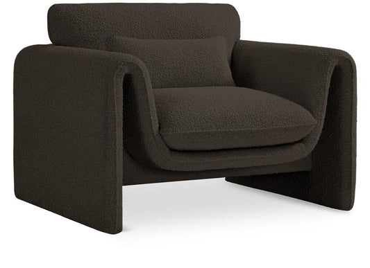 Meridian Furniture - Stylus Brown Boucle Fabric Chair - 198Brown-C veiw 1