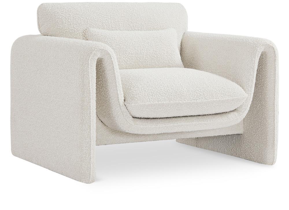 Meridian Furniture - Stylus Cream Boucle Fabric Chair - 198Cream-C veiw 1