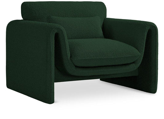 Meridian Furniture - Stylus Green Boucle Fabric Chair - 198Green-C veiw 1