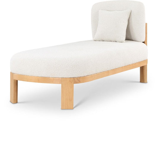 Meridian Furniture - Maybourne Cream Boucle Fabric Chaise/Bench - 22015Cream veiw 1