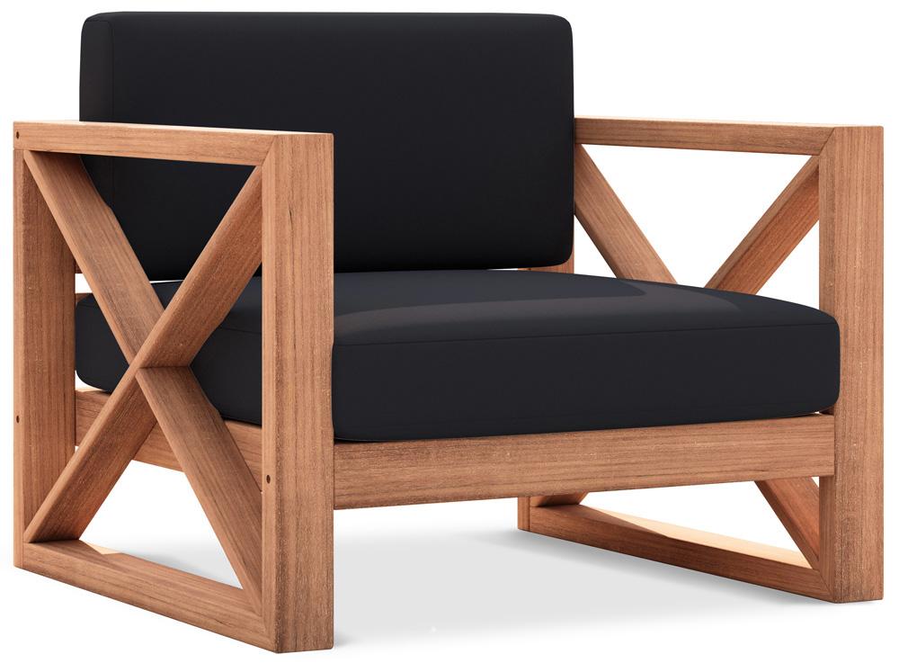 Meridian Furniture - Anguilla Black Water Resistant Fabric Outdoor Chair - 352Black-C veiw 1