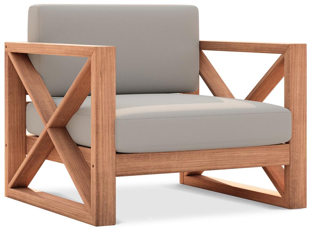 Meridian Furniture - Anguilla Grey Water Resistant Fabric Outdoor Chair - 352Grey-C veiw 1
