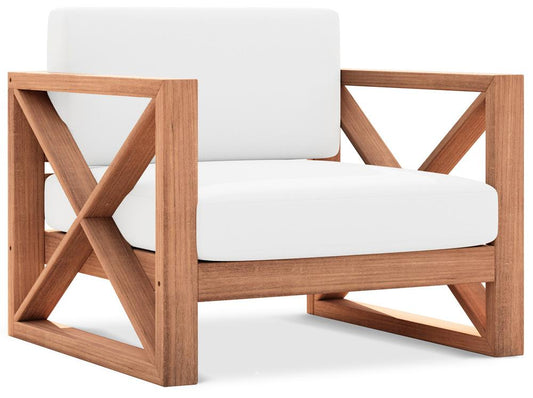 Meridian Furniture - Anguilla Off White Water Resistant Fabric Outdoor Chair - 352White-C veiw 1