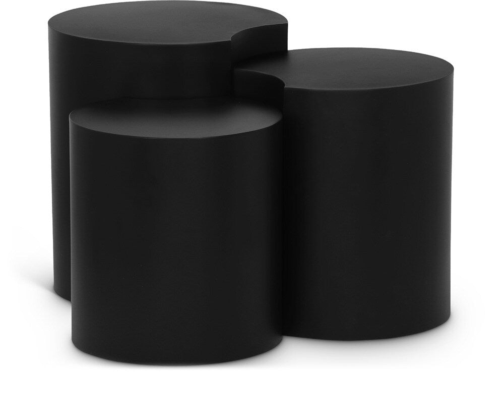 Meridian Furniture - Dimple Black End Table - 3Pc - 99081Black-3B veiw 1