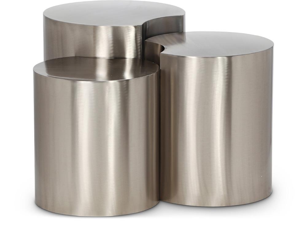 Meridian Furniture - Dimple Silver End Table - 3Pc - 99081Silver-3B veiw 1