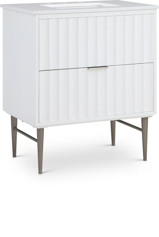 Meridian Furniture - Modernist White Bathroom Vanity - 402White-30 veiw 1