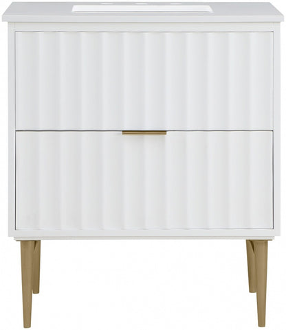 Meridian Furniture - Modernist White Bathroom Vanity - 401White-30 veiw 4