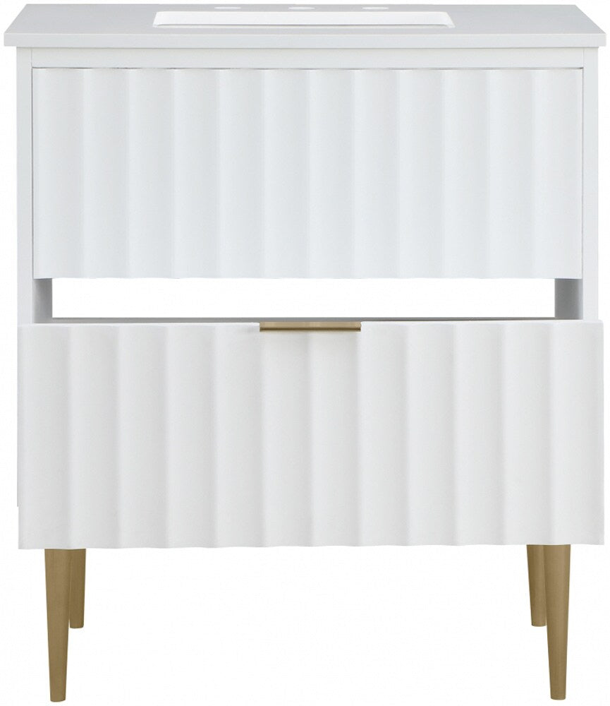 Meridian Furniture - Modernist White Bathroom Vanity - 401White-30 veiw 5