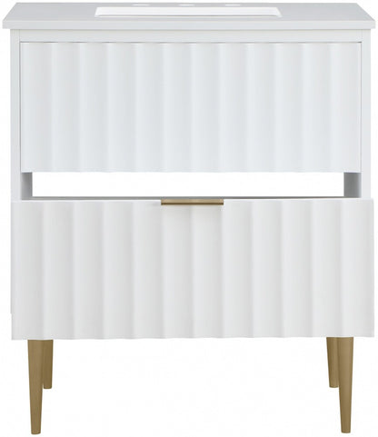 Meridian Furniture - Modernist White Bathroom Vanity - 401White-30 veiw 5
